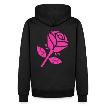 Abstrakte Rose Minimalistische Rosen Blumen - Männer Premium Bio Hoodie - Schwarz - Hinten - Nico (187cm)