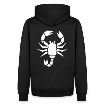 Abstrait Scorpion Zodiaque Art Animalier - Sweat à capuche Premium bio Homme - noir - Dos - Nico (187cm)