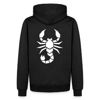 Abstrait Scorpion Zodiaque Art Animalier - Sweat à capuche Premium bio Homme - noir - Dos - Nico (187cm)