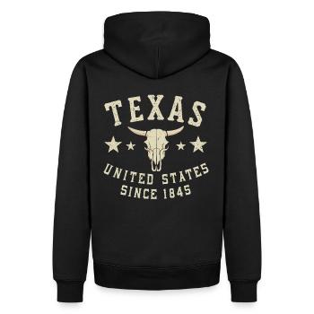 Texas United States Since 1845 USA Amerika - Männer Premium Bio Hoodie - Schwarz - Hinten - Nico (187cm)