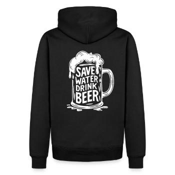 Bier Bierkrug Spruch Save Water Drink Beer - Männer Premium Bio Hoodie - Schwarz - Hinten - Nico (187cm)