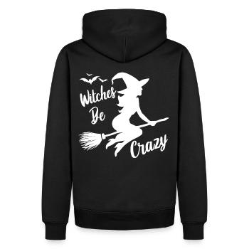 Hexe Hexenbroomen Spruch Witches Be Crazy - Men’s Premium Organic Hoodie - black - Back - Nico (187cm)