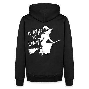 Halloween Witch Broom Witches Be Crazy - Men’s Premium Organic Hoodie - black - Back - Nico (187cm)
