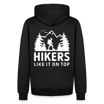 Randonneurs Randonnée Montagne Forêts Nature - Sweat à capuche Premium bio Homme - noir - Dos - Nico (187cm)