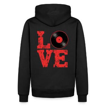 Disque vinyle Love Lettering Amateur de vinyle - Sweat à capuche Premium bio Homme - noir - Dos - Nico (187cm)