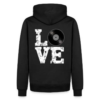 Disque vinyle Love Lettering Amateur de vinyle - Sweat à capuche Premium bio Homme - noir - Dos - Nico (187cm)