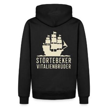 Störtebeker Störtebecker Vitalienbrüder Piraten - Männer Premium Bio Hoodie - Schwarz - Hinten - Nico (187cm)