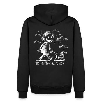 Drôle de dicton de chien pour les amoureux des chiens - Sweat à capuche Premium bio Homme - noir - Dos - Nico (187cm)