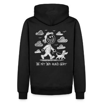 Drôle de dicton de chien pour les amoureux des chiens - Sweat à capuche Premium bio Homme - noir - Dos - Nico (187cm)