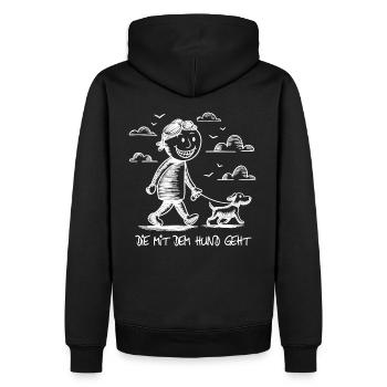 Drôle de dicton de chien pour les amoureux des chiens - Sweat à capuche Premium bio Homme - noir - Dos - Nico (187cm)