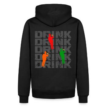 Drink Party Father's Day Holiday Celebrations - Men’s Premium Organic Hoodie - black - Back - Nico (187cm)