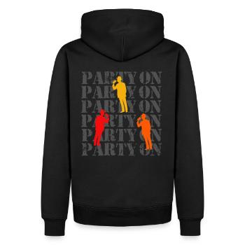 Fête le jour de la fête des pères - Sweat à capuche Premium bio Homme - noir - Dos - Nico (187cm)