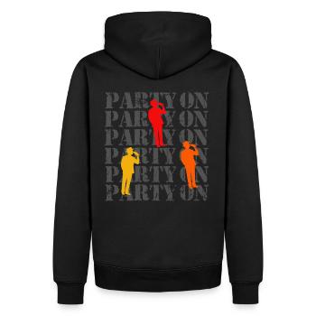 Fête le jour de la fête des pères - Sweat à capuche Premium bio Homme - noir - Dos - Nico (187cm)