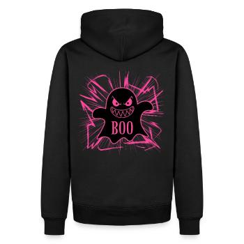 fantôme Halloween fantômes motif effrayant - Sweat à capuche Premium bio Homme - noir - Dos - Nico (187cm)