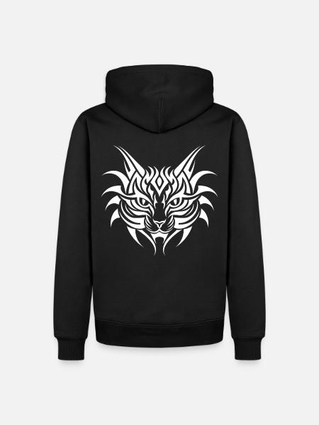 Cat Pet Tribal Tattoo - Men’s Premium Organic Hoodie - black
