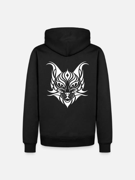 Cat Pet Tribal Tattoo - Men’s Premium Organic Hoodie - black