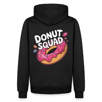 Donut Squad Donuts Doughnut - Männer Premium Bio Hoodie - Schwarz - Hinten - Nico (187cm)