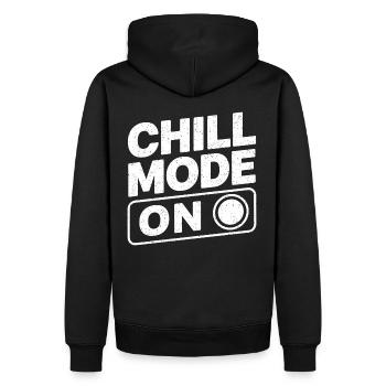 Chill Mode On Relaxen Enstpannen - Männer Premium Bio Hoodie - Schwarz - Hinten - Nico (187cm)