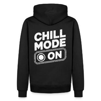 Chill Mode On Relaxen Enstpannen - Männer Premium Bio Hoodie - Schwarz - Hinten - Nico (187cm)