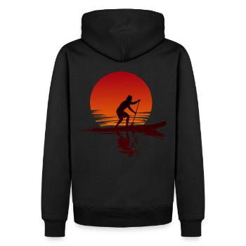 Stand Up Paddle Coucher de soleil - Sweat à capuche Premium bio Homme - noir - Dos - Nico (187cm)