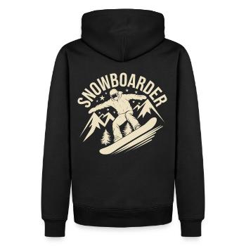 Snowboard Snowboarder Snowboard Sports d’hiver - Sweat à capuche Premium bio Homme - noir - Dos - Nico (187cm)