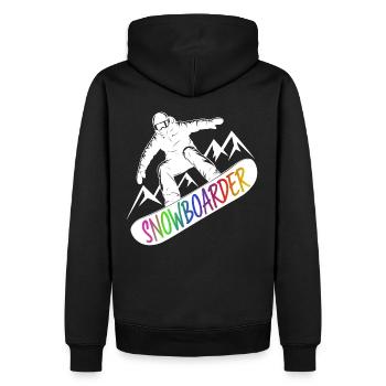 Snowboarders Snowboard Snowboard Sports d’hiver - Sweat à capuche Premium bio Homme - noir - Dos - Nico (187cm)
