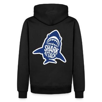 Requin Attaque de requin Amoureux de la mer - Sweat à capuche Premium bio Homme - noir - Dos - Nico (187cm)