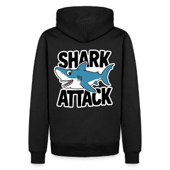Requin Attaque de requin Amoureux de la mer - Sweat à capuche Premium bio Homme - noir - Dos - Nico (187cm)