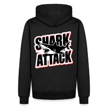 Requin Attaque de requin Amoureux de la mer - Sweat à capuche Premium bio Homme - noir - Dos - Nico (187cm)