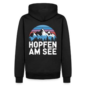 Hopfen am See Montagnes Vacances Randonnée - Sweat à capuche Premium bio Homme - noir - Dos - Nico (187cm)