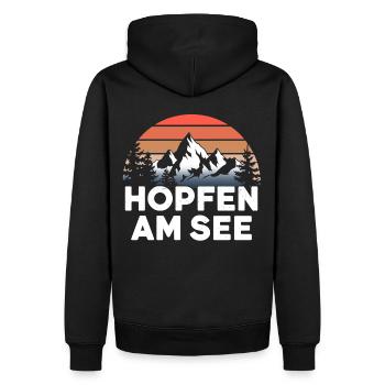 Hopfen am See Montagnes Vacances Randonnée - Sweat à capuche Premium bio Homme - noir - Dos - Nico (187cm)