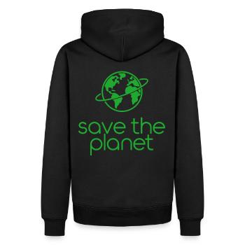 Save the Planet Erde Umweltaktivisten - Männer Premium Bio Hoodie - Schwarz - Hinten - Nico (187cm)