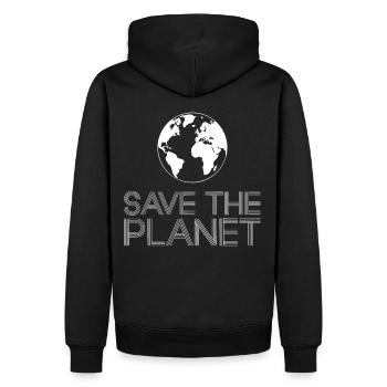 Save the Planet Erde Umweltaktivisten - Männer Premium Bio Hoodie - Schwarz - Hinten - Nico (187cm)