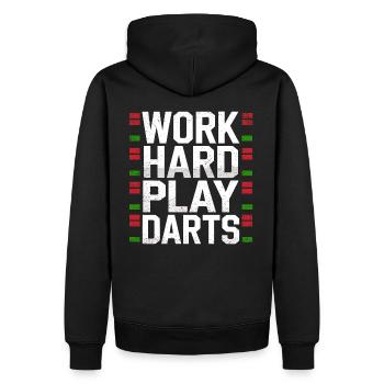 Travailler dur Jeu Fléchettes Joueur de fléchettes Sport - Sweat à capuche Premium bio Homme - noir - Dos - Nico (187cm)