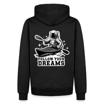 Kayak Astronaute Suivez vos rêves - Sweat à capuche Premium bio Homme - noir - Dos - Nico (187cm)