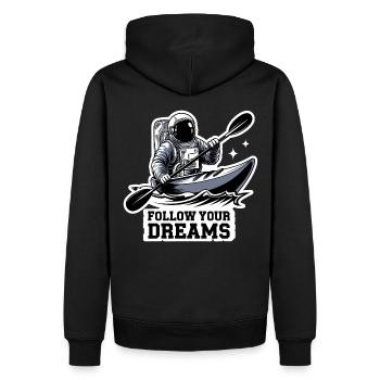 Kayak Astronaute Suivez vos rêves - Sweat à capuche Premium bio Homme - noir - Dos - Nico (187cm)