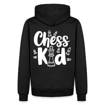 Chess Kid Schach Kinder Sprüche Zitate - Männer Premium Bio Hoodie - Schwarz - Hinten - Nico (187cm)