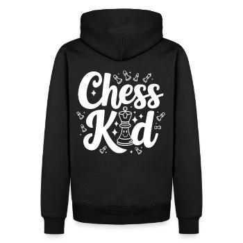 Chess Kid Schach Kinder Sprüche Zitate - Männer Premium Bio Hoodie - Schwarz - Hinten - Nico (187cm)