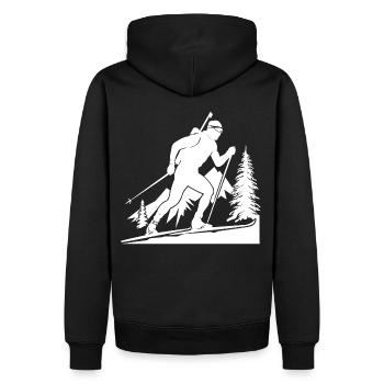 Biathlon Biathlet Wintersport - Männer Premium Bio Hoodie - Schwarz - Hinten - Nico (187cm)