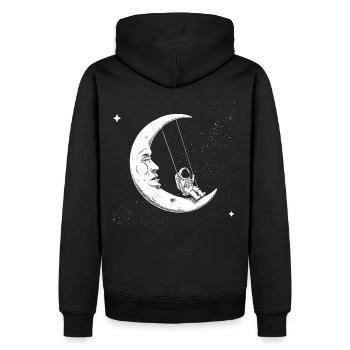 Balançoires lunaires d’astronaute - Sweat à capuche Premium bio Homme - noir - Dos - Nico (187cm)