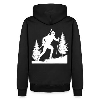 Biathlon Biathlet Wintersport - Männer Premium Bio Hoodie - Schwarz - Hinten - Nico (187cm)