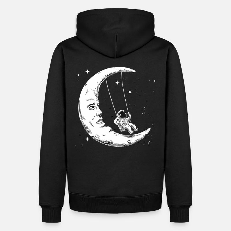 Balançoires lunaires d’astronaute - Sweat à capuche Premium bio Homme - noir