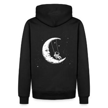 Balançoires lunaires d’astronaute - Sweat à capuche Premium bio Homme - noir - Dos - Nico (187cm)