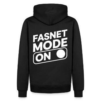 Fasnet Mode On - Männer Premium Bio Hoodie - Schwarz - Hinten - Nico (187cm)