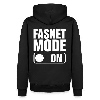 Fasnet Mode On - Männer Premium Bio Hoodie - Schwarz - Hinten - Nico (187cm)