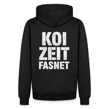 Koi Zeit Fasnet - Karneval Fasching - Männer Premium Bio Hoodie - Schwarz - Hinten - Nico (187cm)