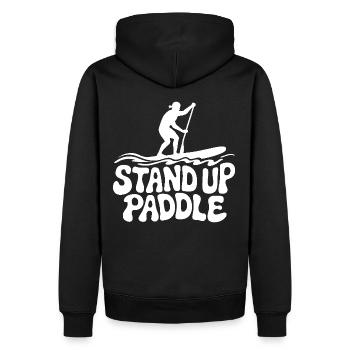 SUP Stand Up Paddle - Sweat à capuche Premium bio Homme - noir - Dos - Nico (187cm)