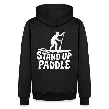 SUP Stand Up Paddle - Sweat à capuche Premium bio Homme - noir - Dos - Nico (187cm)