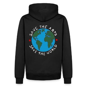 Save the Arts Save the World Erde Umweltaktivist - Männer Premium Bio Hoodie - Schwarz - Hinten - Nico (187cm)