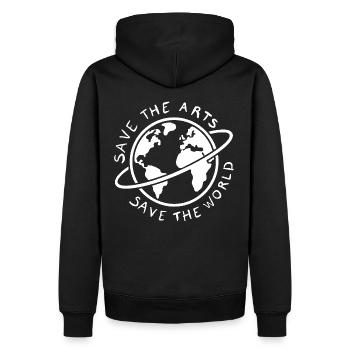 Save the Arts Save the World Erde Umweltaktivist - Männer Premium Bio Hoodie - Schwarz - Hinten - Nico (187cm)